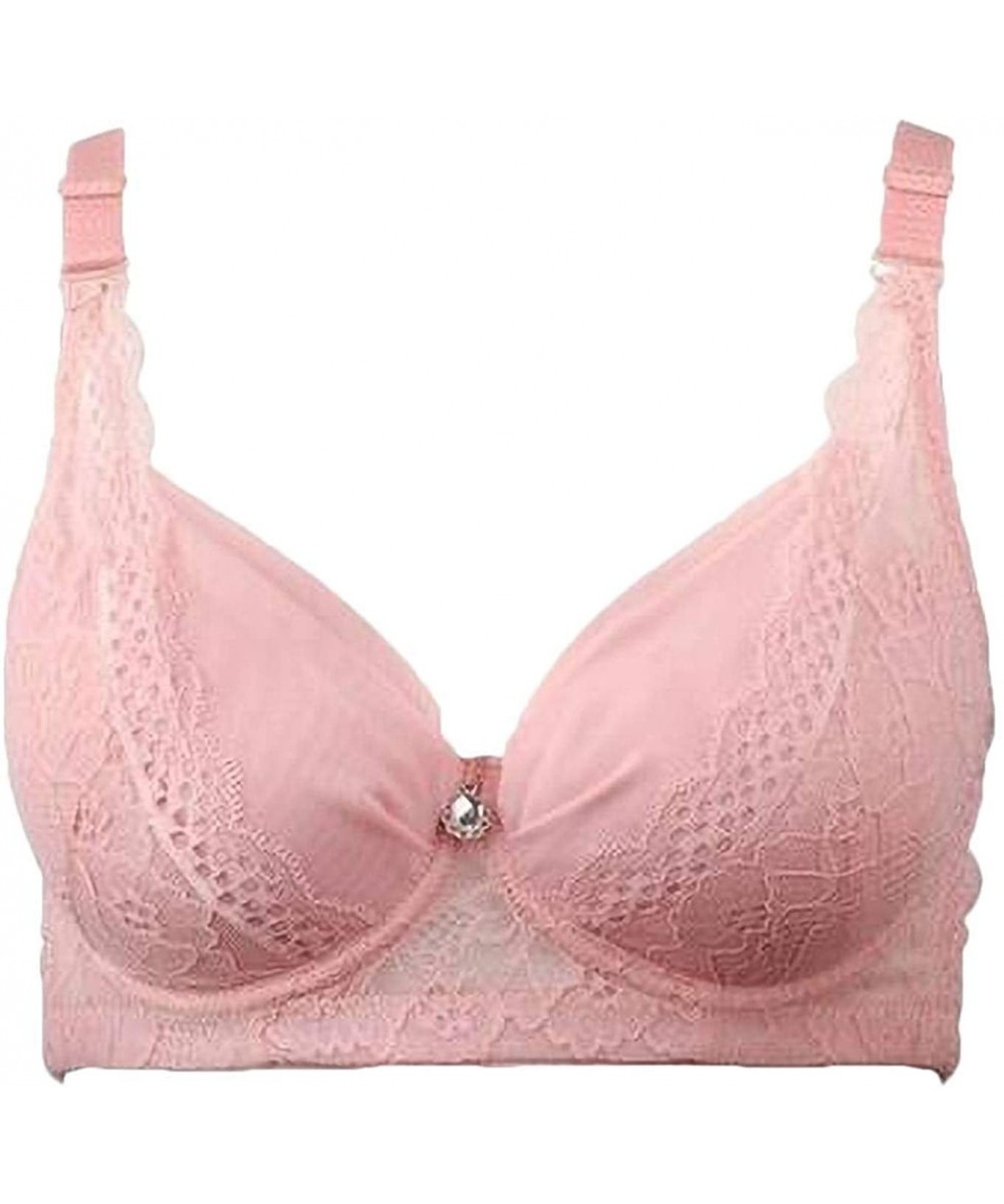 Bras Women's Sheer Lace Comfort Mesh Push Up Underwire Bra - 4 - CZ18U7UN82M