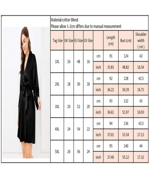 Robes Pajamas Silk Women Sleep Wear Bathrobe Nightgown Black Long Sleeve Sash Female Sleepwear Bathgown Large Lady Home NDMUS...