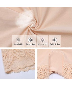 Shapewear Slip Shorts for Under Dresses Comfy Boyshorts Panties for Women Lace Anti Chafing Underwear - Beige - CM196U0YYAR