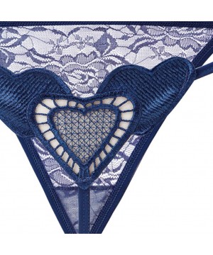 Bustiers & Corsets Womens Underwear-2019Sexy Women Lace Low Waist Underwear Bow Panties Lingerie Thongs - 694blue - CL18T74X3HM