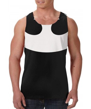 Undershirts Men's Fashion Sleeveless Shirt- Summer Tank Tops- Athletic Undershirt - Nautical Anchor Black - C719DE9O85X