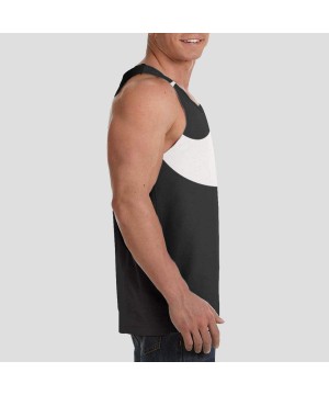 Undershirts Men's Fashion Sleeveless Shirt- Summer Tank Tops- Athletic Undershirt - Nautical Anchor Black - C719DE9O85X