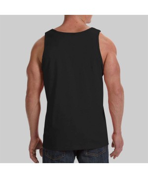 Undershirts Men's Fashion Sleeveless Shirt- Summer Tank Tops- Athletic Undershirt - Nautical Anchor Black - C719DE9O85X