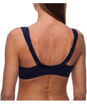 Bras Women's Front Closure Plus Size Mastectomy Wireless Bra - Blue - CB18D78YO6G