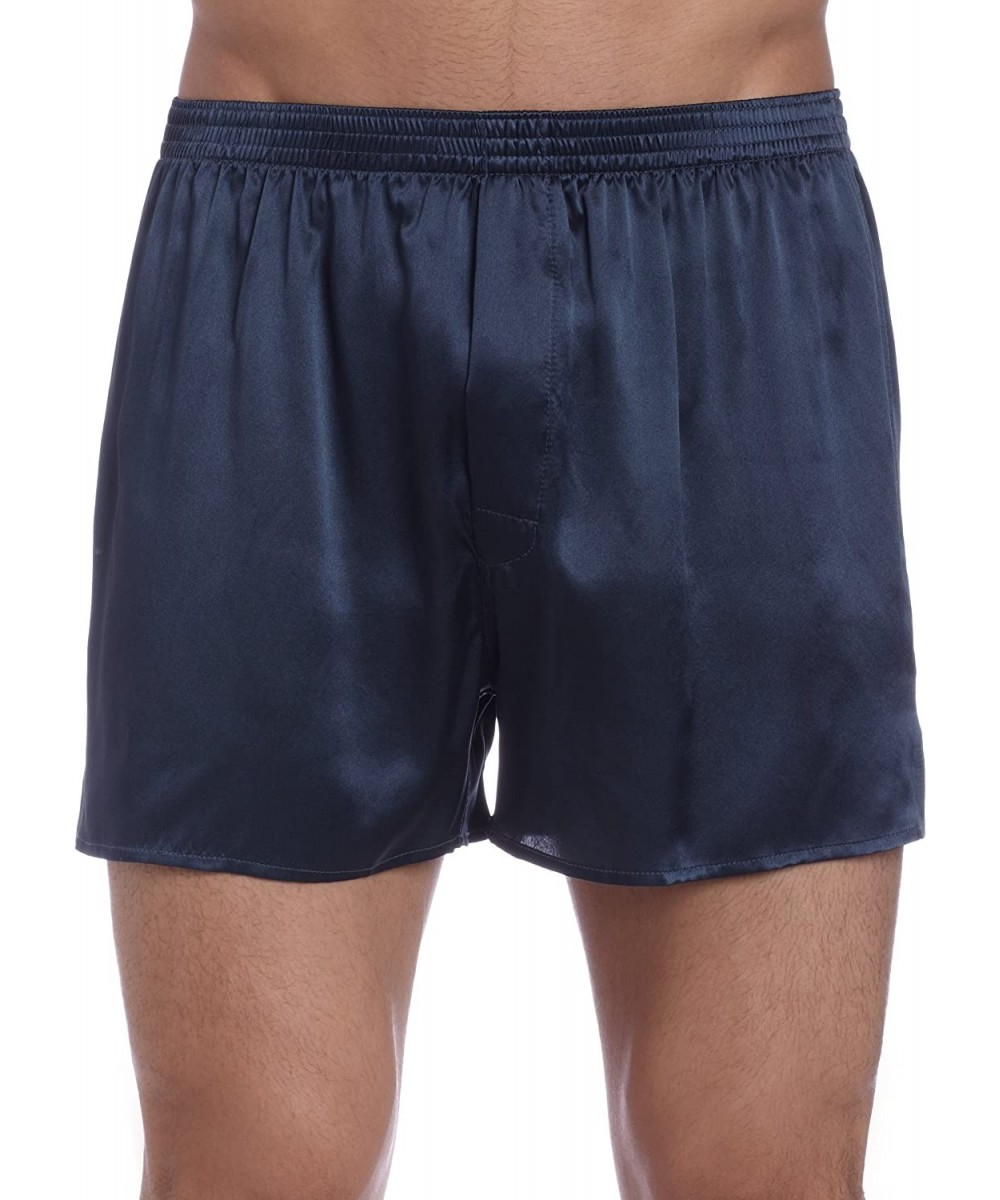 Boxers Men's Classic Silk Boxers - Slate Grey - CJ112B18HQH