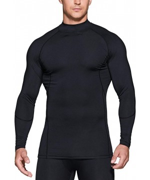 Undershirts Men's Cool Dry Fit Mock Long Sleeve Compression Shirts- Athletic Workout Shirt- Active Sports Base Layer T-Shirt ...