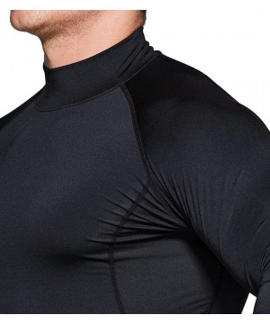 Undershirts Men's Cool Dry Fit Mock Long Sleeve Compression Shirts- Athletic Workout Shirt- Active Sports Base Layer T-Shirt ...