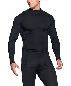 Undershirts Men's Cool Dry Fit Mock Long Sleeve Compression Shirts- Athletic Workout Shirt- Active Sports Base Layer T-Shirt ...