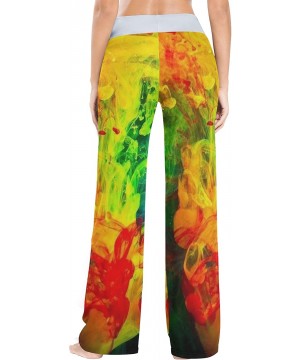 Bottoms Women's Pajama Pants Tie Dye Rainbow Print Drawstring Long Wide Leg Lounge Sleep Trousers - Multi 17 - CP197H3G8DH