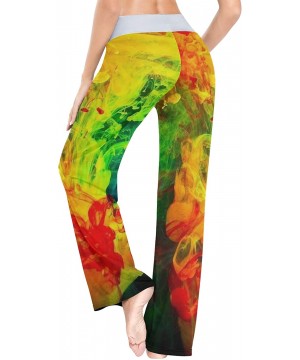 Bottoms Women's Pajama Pants Tie Dye Rainbow Print Drawstring Long Wide Leg Lounge Sleep Trousers - Multi 17 - CP197H3G8DH