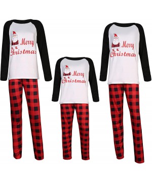 Sets Matching Christmas Pajamas- Family Festival Santa Letter Print Lattice Sleepwear Clothes Sets for Home - Dad - C918YHCLIMZ