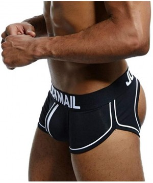 Boxer Briefs Mens Underwear Jockstrap Bottomless Men Boxer Shorts Backless Gay Underwear - Black&white - C5199XHHLKC