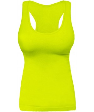 Camisoles & Tanks Rib Racerback Tank Top Camisole One Size - Neon Yellow - CP11MV9MHS3