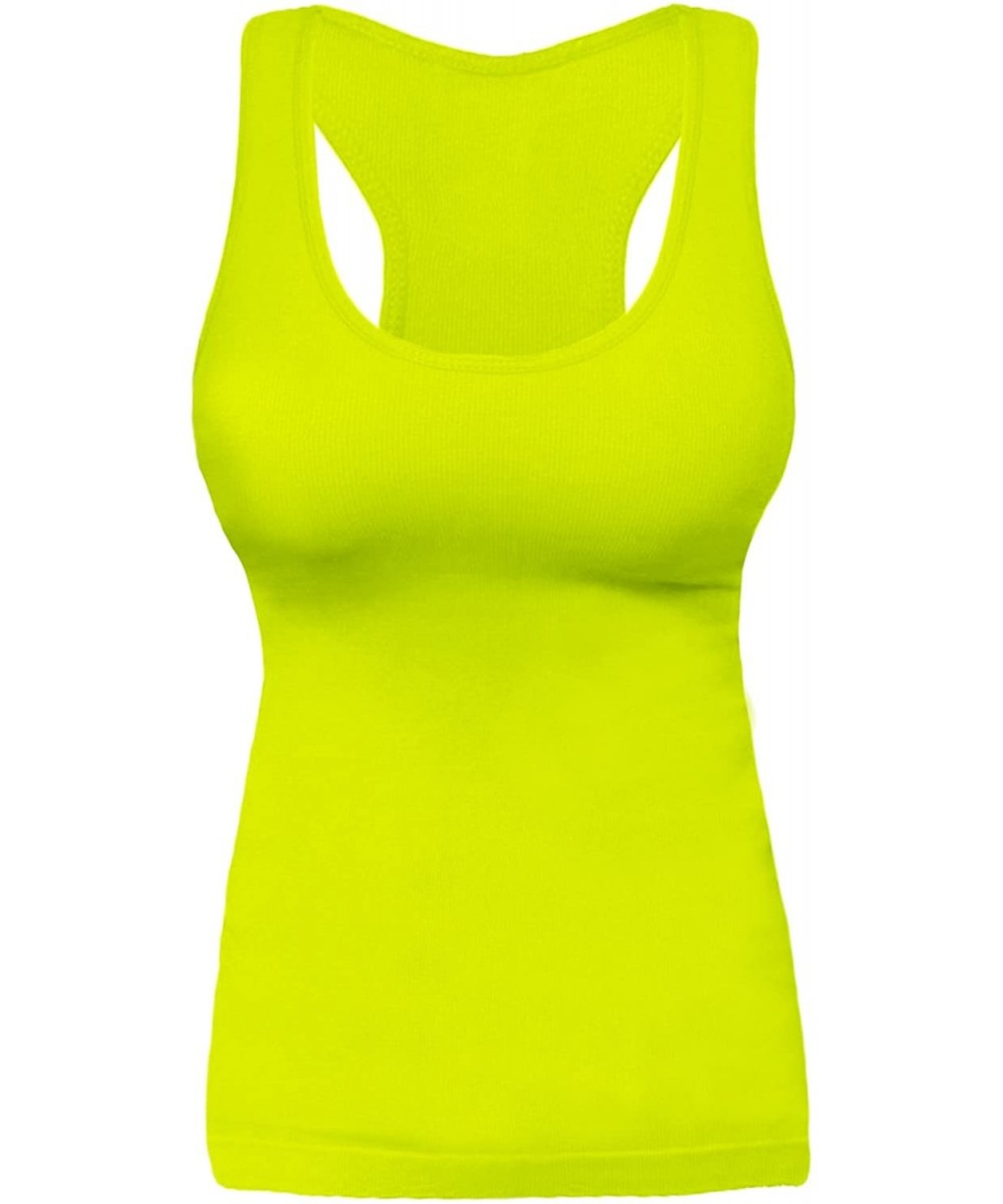 Camisoles & Tanks Rib Racerback Tank Top Camisole One Size - Neon Yellow - CP11MV9MHS3