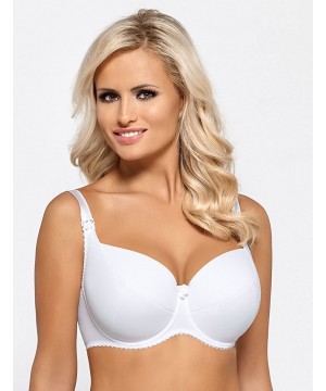 Bras 081 Underwired Padded Full Cup Smooth Bra Removable Regulated Straps - White - CK11F6EZM3R