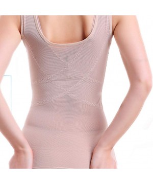 Shapewear Women Seamless Slimming Tank Top Firm Tummy Control Vest Shapewear Faja Bodysuit Body Shaper - Khaki - CH18SYLSQ95