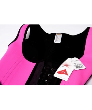 Shapewear Women's 3 Hook Long Deportiva Latex Vest Body Shaper 2022 - Pink - C611T6MYNHL