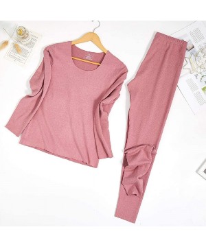 Thermal Underwear Plus Size Solid Color Fleece Seamless Thermal Underwear Stretchy Long Johns - 2 - CT192M07QKI