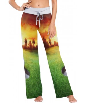 Bottoms Sport Golf Ball Sunset Women's Pajama Lounge Pants Casual Stretch Pants Wide Leg - CI19CZKHM9I