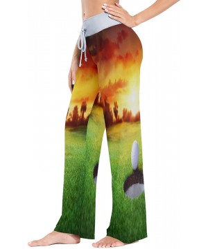 Bottoms Sport Golf Ball Sunset Women's Pajama Lounge Pants Casual Stretch Pants Wide Leg - CI19CZKHM9I