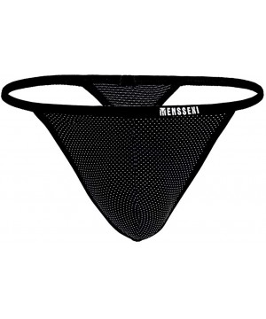 G-Strings & Thongs Men's New Sexy Panties Super Soft Ice Silk Triangle Panties - 3p-black - C71933OGG7S