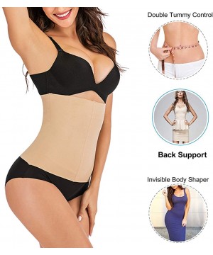 Shapewear Women Seamless Postpartum Belly Band Wrap Underwear- C-Section Recovery Belt Binder Slimming Shapewear - Black+beig...