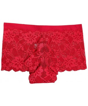 Baby Dolls & Chemises Fashion Sexy Lingerie-Fashion Sleepwear Underwear Lace Brief Underpant - Red - CU194AOTGKL