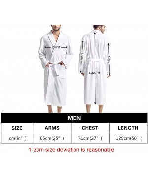 Robes Men's Bathrobe Big and Tall Full Length Sleepwear Long Sleeve Lightweight Pajama Shawl Robe with Pockets Nightgown - Ga...