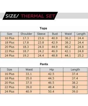 Thermal Underwear Women's Plus Size Thermal Underwear Fleece Lined Long Johns Set Winter Top&Pants Pajama - Black - CF189OSKYUU