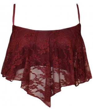 Camisoles & Tanks Wild Women's lace Sexy Camisole Square Scarf Camisole - Purplish Red - CO19CIYIAGG