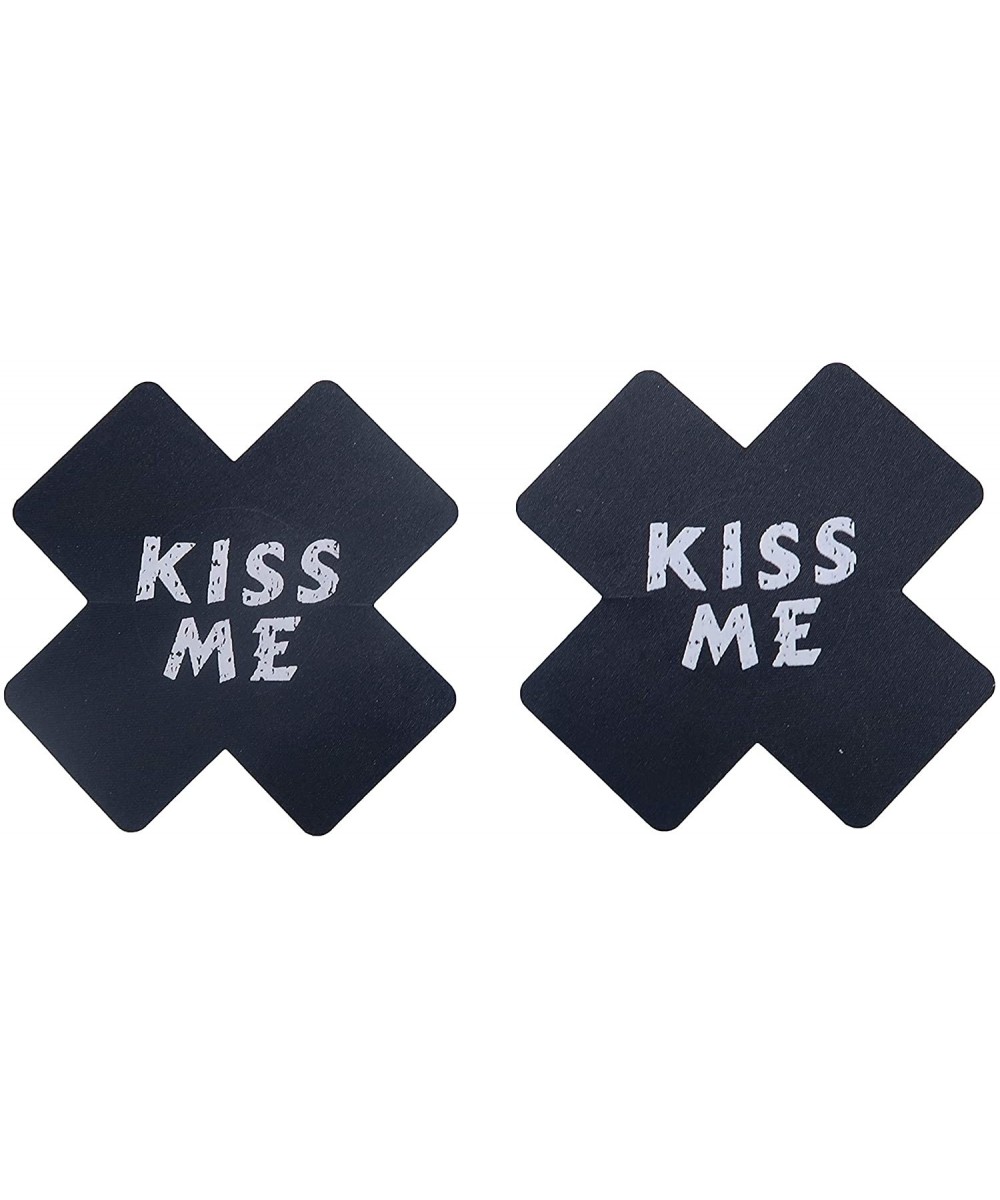 Accessories Pack of 5 Disposable Various Design Nipple Covers Pasties - Black Kiss Me - C118QI2XLX2