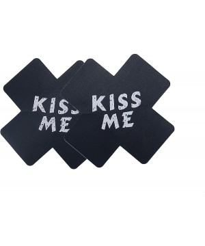 Accessories Pack of 5 Disposable Various Design Nipple Covers Pasties - Black Kiss Me - C118QI2XLX2