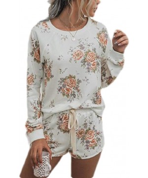 Sets Long Sleeve Print 2 Piece Outfits Nightwear Shirt and Shorts Pajama Set - 7 - CC1908IQO90