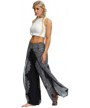 Bottoms Women's Boho Harem Yoga Pants Floral Print Baggy Comfy Hippie Palazzo Pants - N - CB1989AK6E7