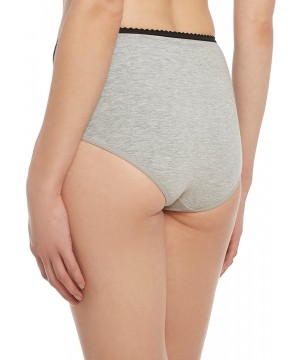 Panties Women's Panty Briefs -3 Pack Panties- Soft Cotton Underwear - Gray - CE17YI5QEYZ