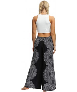 Bottoms Women's Boho Harem Yoga Pants Floral Print Baggy Comfy Hippie Palazzo Pants - N - CB1989AK6E7