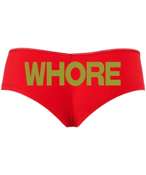 Panties Whore Boyshort Underwear Slut Panties BDSM Owned DDLG - Gold - C518STD7IEQ