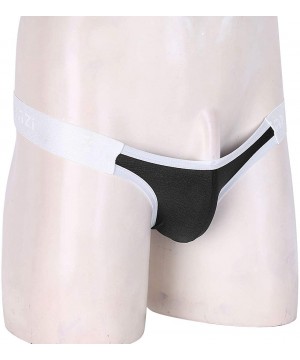 G-Strings & Thongs Men's Bulge Pouch T-Back Bikini Underwear Bottoms Low Rise Sexy Jockstrap - String Black - CX19CD55KQH