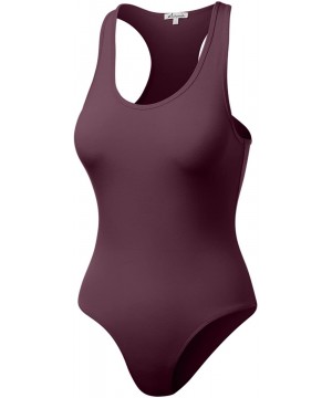 Shapewear Women's Jumpsuit Racerback Tank Top Bodysuits - 103-dark Plum - CU188TN6EON