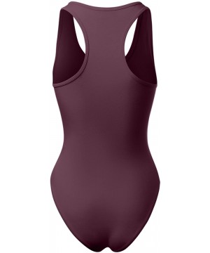 Shapewear Women's Jumpsuit Racerback Tank Top Bodysuits - 103-dark Plum - CU188TN6EON