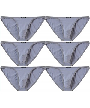 Briefs Men's Bamboo Underwear Sexy Bikini Briefs Low Rise - K-6pack-grey - CD12I4DMUBX