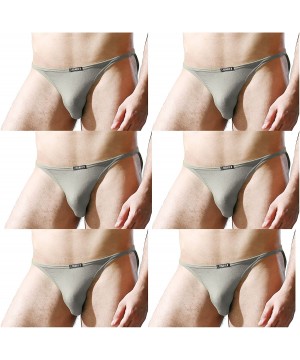 Briefs Men's Bamboo Underwear Sexy Bikini Briefs Low Rise - K-6pack-grey - CD12I4DMUBX