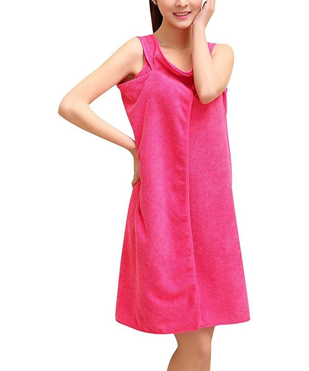 Robes Women Girl's Adjustable Microfiber Plush Spa Bath Shower Wrap for College Dorms- Pools- Gyms- Beaches- Locker Rooms- Ba...