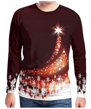 Sleep Tops Men's Light Up Christmas Sweater 3D Print weatshirt Hoodies Pullover S-3XL - Coffee - C818ZWE3W92