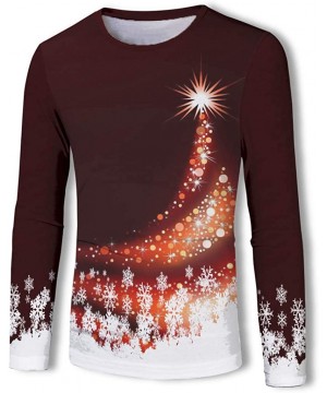 Sleep Tops Men's Light Up Christmas Sweater 3D Print weatshirt Hoodies Pullover S-3XL - Coffee - C818ZWE3W92