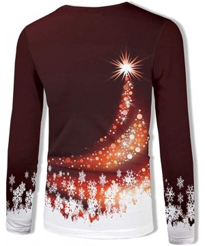 Sleep Tops Men's Light Up Christmas Sweater 3D Print weatshirt Hoodies Pullover S-3XL - Coffee - C818ZWE3W92