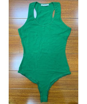 Shapewear Women's Sleeveless Scoop Neck Snap Button Closure Bodysuit Tank Top - Green-tank - CF18UAT2HTQ