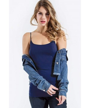 Camisoles & Tanks Women's Long Soft Thin Strap camisole817 - Dark Blue - CZ18K402IDX