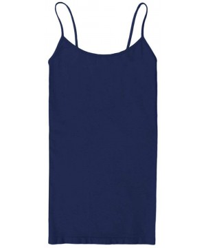 Camisoles & Tanks Women's Long Soft Thin Strap camisole817 - Dark Blue - CZ18K402IDX