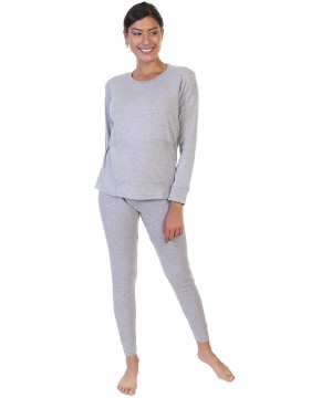 Thermal Underwear Women's and Men's Soft and Warm Long Johns Cotton Thermal Underwear Set - 1-pack Women's Melange Gray - C31...